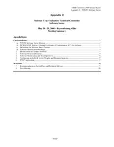 NTEP Committee 2009 Interim Report Appendix D – NTETC Software Sector Appendix D National Type Evaluation Technical Committee Software Sector