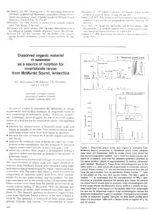 McClintock, J.BInvestigation of the relationship between invertebrate predation and biochemical composition, energy content, spicule armament and toxicity of benthic sponges at McMurdo Sound, Antarctica. Marine B