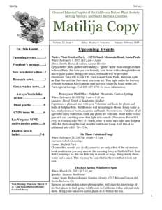 Matilija  Vol. 23:1 Channel Islands Chapter of the California Native Plant Society, serving Ventura and Santa Barbara Counties