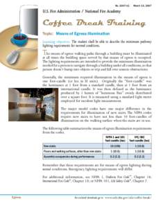 Coffee Break Training Bulletin: Means of Egress Illumination