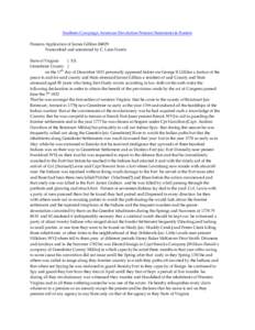 Southern Campaign American Revolution Pension Statements & Rosters Pension Application of James Gillilan R4029 Transcribed and annotated by C. Leon Harris State of Virginia } S.S. Greenbrier County }