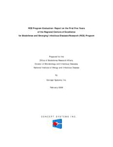 Proposal for the Conduct of an Interim Evaluation of the the Regional Centers of Excellence for Biodefense and Emerging Infect