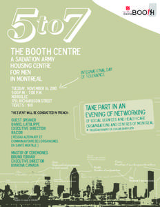 5to7 THE Booth Centre A SALVATION ARMY HOUSING CENTRE FOR MEN IN MONTREAL