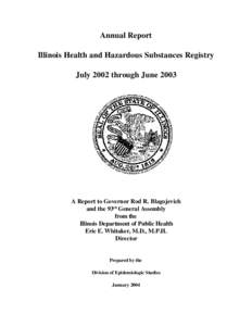 Industrial hygiene / Safety engineering / North American Association of Central Cancer Registries / Cancer registry / Clinical surveillance / Epidemiology of cancer / Occupational safety and health / Public health / Disease registry / Medicine / Health / Medical informatics