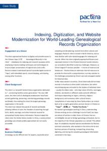 Case Study[removed]Indexing, Digitization, and Website Modernization for World-Leading Genealogical Records Orga