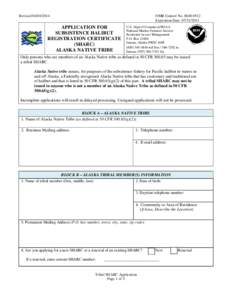 Application for Subsistence Halibut Registration Certificate, Tribe