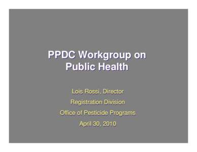 PPDC Workgroup on Public Health