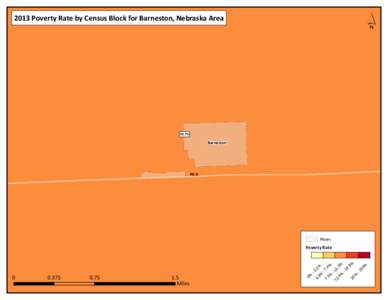 ´  2013 Poverty Rate by Census Block for Barneston, Nebraska Area 10.7%