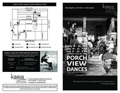PORCH VIEW DANCES PERFORMANCE MAP Real people, in real time, in real spaces DUPONT STREET VERMONT ST