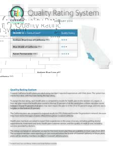Quality Rating System JANUARY 2014 REGION 12 — Central Coast*  Quality Rating