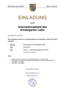 Gemeinde Ladis[removed]Bezirk Landeck EINLADUNG zum