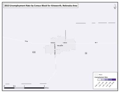 ´  2013 Unemployment Rate by Census Block for Ainsworth, Nebraska Area US-20