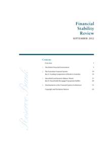 Financial Stability Review – September 2012