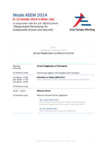 Model ASEM–12 October 2014 in Milan, Italy in conjunction with the 10th ASEM Summit “Responsible Partnership for Sustainable Growth and Security”