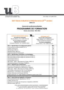 Fait à Dijon, le 9 juilletDUT Génie Industriel et Maintenance (2ème année) 269ALT14  Contrat de professionnalisation