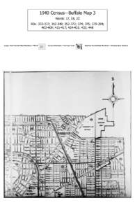 1940 Census—Buffalo Map 3 Wards: 17, 18, 20 EDs: ; ; ; 374; 375; ; ; ; ; 435; 448  Large, Dark Handwritten Numbers = Ward