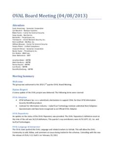 Mitre Corporation / Open Vulnerability and Assessment Language