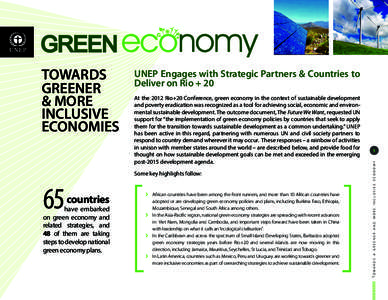 United Nations Environment Programme / Green economy / Achim Steiner / The Economics of Ecosystems and Biodiversity / World Environment Day / Sustainability / Green Growth / Green job / United Nations Environment Program Finance Initiative / Environment / Environmental economics / Earth