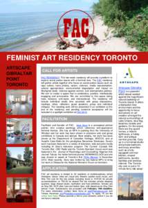 FEMINIST ART RESIDENCY TORONTO ARTSCAPE GIBRALTAR POINT TORONTO