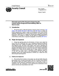 Politics of Sierra Leone / United Nations Integrated Peacebuilding Office in Sierra Leone / Ernest Bai Koroma / Julius Maada Bio / United Nations Peacebuilding Fund / Republic of Sierra Leone Armed Forces / United Nations Security Council Resolution / Sierra Leone / United Nations / Africa