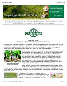 Orion Grassroots Network[removed]:26 PM Stories from the Grassroots - The Orion Grassroots Network profiles a new member organization each month. To submit a Story from the Grassroots from your organization, please