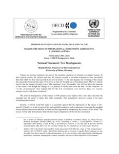 International Centre for Settlement of Investment Disputes Organisation for Economic Co-operation and Development
