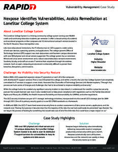 System software / Rapid7 / Software testing / Electronic commerce / Crime prevention / National security / Vulnerability / Lone Star College System / Computer security / Software / Computer network security