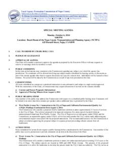 Local Agency Formation Commission of Napa County Subdivision of the State of California We Manage Government Boundaries, Evaluate Municipal Services, and Protect Agriculture Brian J. Kelly, Chair Joan Bennett, Vice Chair
