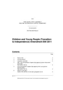 Children and Young People (Transition to Independence) Amendment Act 2011