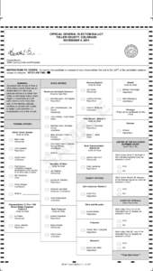 OFFICIAL GENERAL ELECTION BALLOT TELLER COUNTY, COLORADO NOVEMBER 4, 2014 _________________________  Krystal Brown