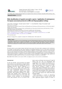 Aquatic Invasions[removed]Volume 7, Issue 1: 49–58 doi: [removed]ai[removed]Open Access) © 2012 The Author(s). Journal compilation © 2012 REABIC Proceedings of the 17th International Conference on Aquatic Invasiv