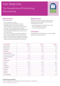 Fact Sheet One The Cotswolds Area Of Outstanding Natural Beauty National picture  Regional picture