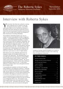 The Roberta Sykes  Newsletter September 2010
