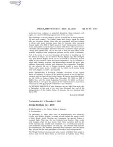 PROCLAMATION 8617—DEC. 17, [removed]STAT[removed]protection from violence or unlawful detention, these inherent civil rights are a matter of both pragmatic and moral necessity.