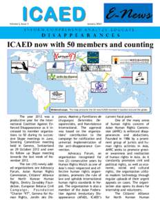 Volume 1, Issue 3  January 2013 ICAED now with 50 members and counting