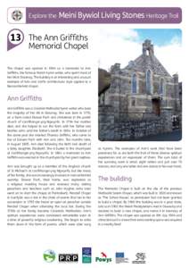 Explore the  Meini Bywiol Living Stones Heritage Trail 13 The Ann Griffiths