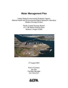 Newport, Oregon, Pacific Coastal Ecology Branch Water Management Plan