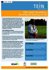 CASE STUDY  global collaboration High-speed networking: decoding the diversity of rice