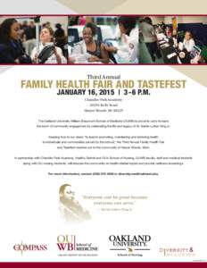 Third Annual  Family Health Fair and Tastefest January 16, 2015 | 3-6 p.m. Chandler Park Academy[removed]Kelly Road