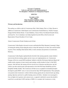 Microsoft Word - November New Hampshire Medicaid Care Management Commission Meeting Minutes_11062014_Draft for Review