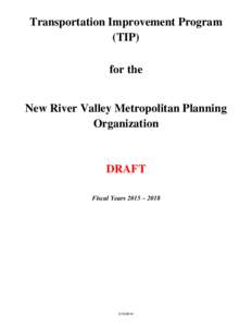Transportation Improvement Program (TIP) for the New River Valley Metropolitan Planning Organization