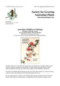 SGAP(Qld) publications and book reviews  http://www.sgapgld.org.au/publications.html Society for Growing Australian Plants