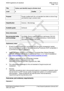NZQA registered unit standard[removed]version 5 Page 1 of 3  Title