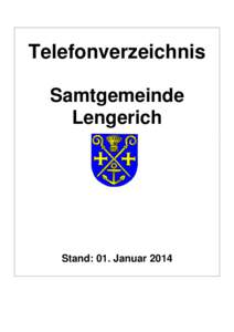 Telefonverzeichnis Samtgemeinde Lengerich Stand: 01. Januar 2014