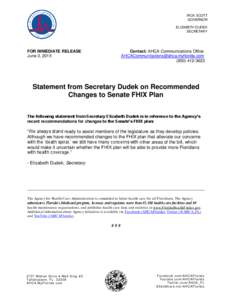 RICK SCOTT GOVERNOR ELIZABETH DUDEK SECRETARY  FOR IMMEDIATE RELEASE