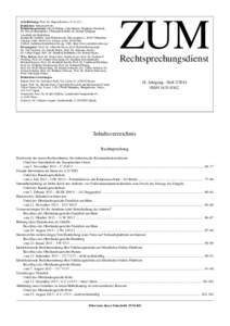 Schriftleitung: Prof. Dr. Jürgen Becker (V.i.S.d.P.) Redaktion: Sebastian Pech Redaktionsassistenz: Nicole Bentin, Carla Burner, Stephanie Niederalt, Dr. Pascal Oberndörfer, Christoph Seibold, Dr. Martin Schippan Ansch