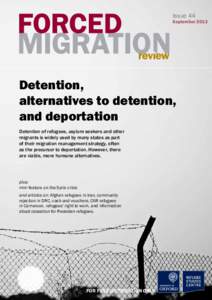 Issue 44  September 2013 Detention, alternatives to detention,