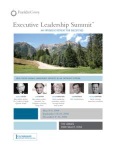 Executive Leadership Summit  ™ an intensive retreat for executives