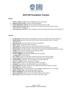 2015 DRI Foundation Trustees Officers    