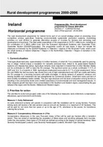 Rural development programmes[removed]Ireland Horizontal programme  Programme title : Rural development